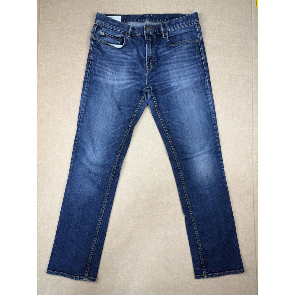 Banana Republic Jeans Men's Size 32 Blue Slim Fit Mid Rise‎ Faded Wash Denim